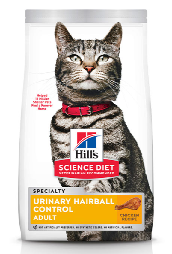 Ração Seca Hill's Science Diet Cuidado Urinário e Controle de Bolas de Pelo para Gatos Adultos Sabor Frango 1.5kg
