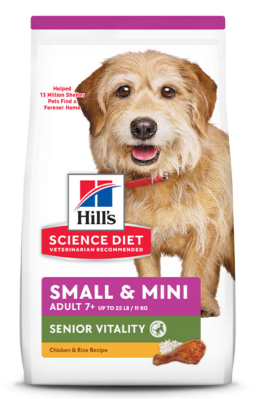 Ração Hill's Science Diet Vitalidade Sênior Pequenos e Mini para Cães Idosos Sabor Frango 1.5 kg